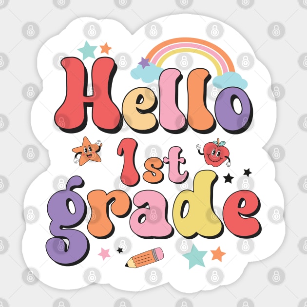 Hello First Grade Team 1st Grade Back to School Teacher Kids Sticker by Charaf Eddine